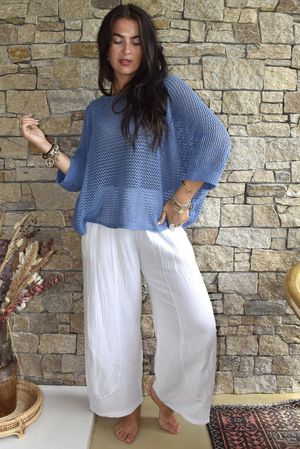 Conrad Grunge Loose Cotton Knit Denim